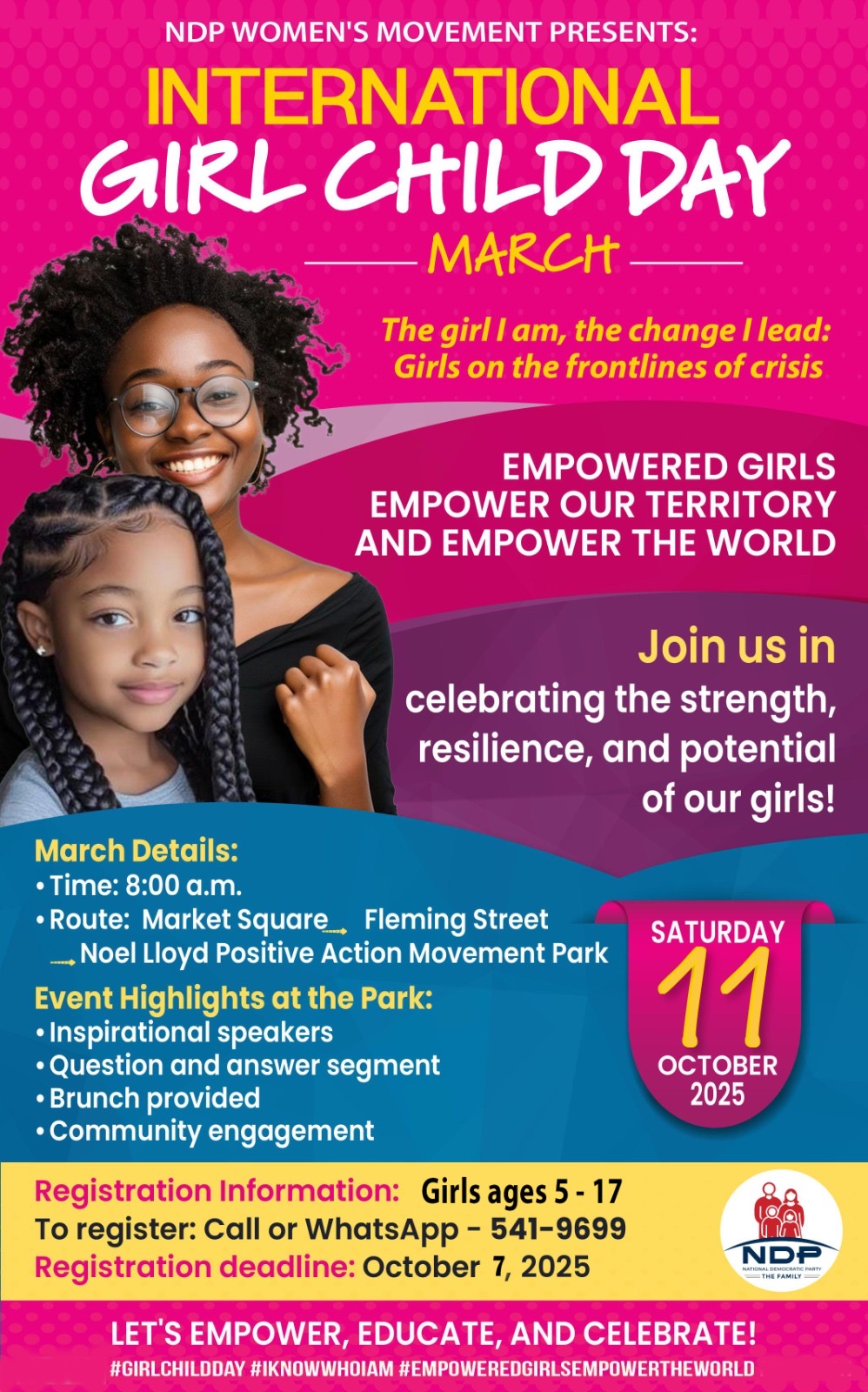 NDP Women’s Movement to Host International Girl Child Day March