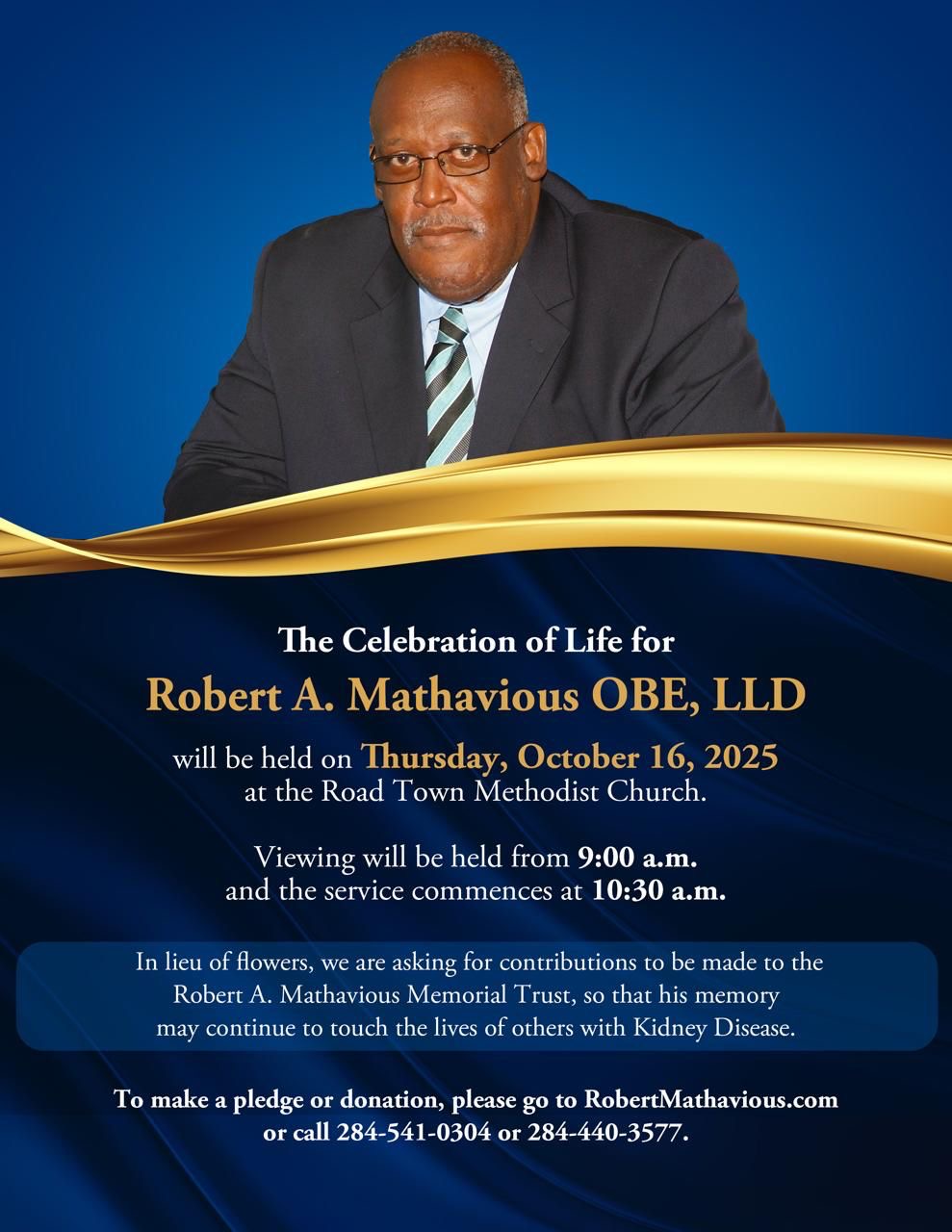Government to Celebrate the Life of Dr. Robert Mathavious, OBE