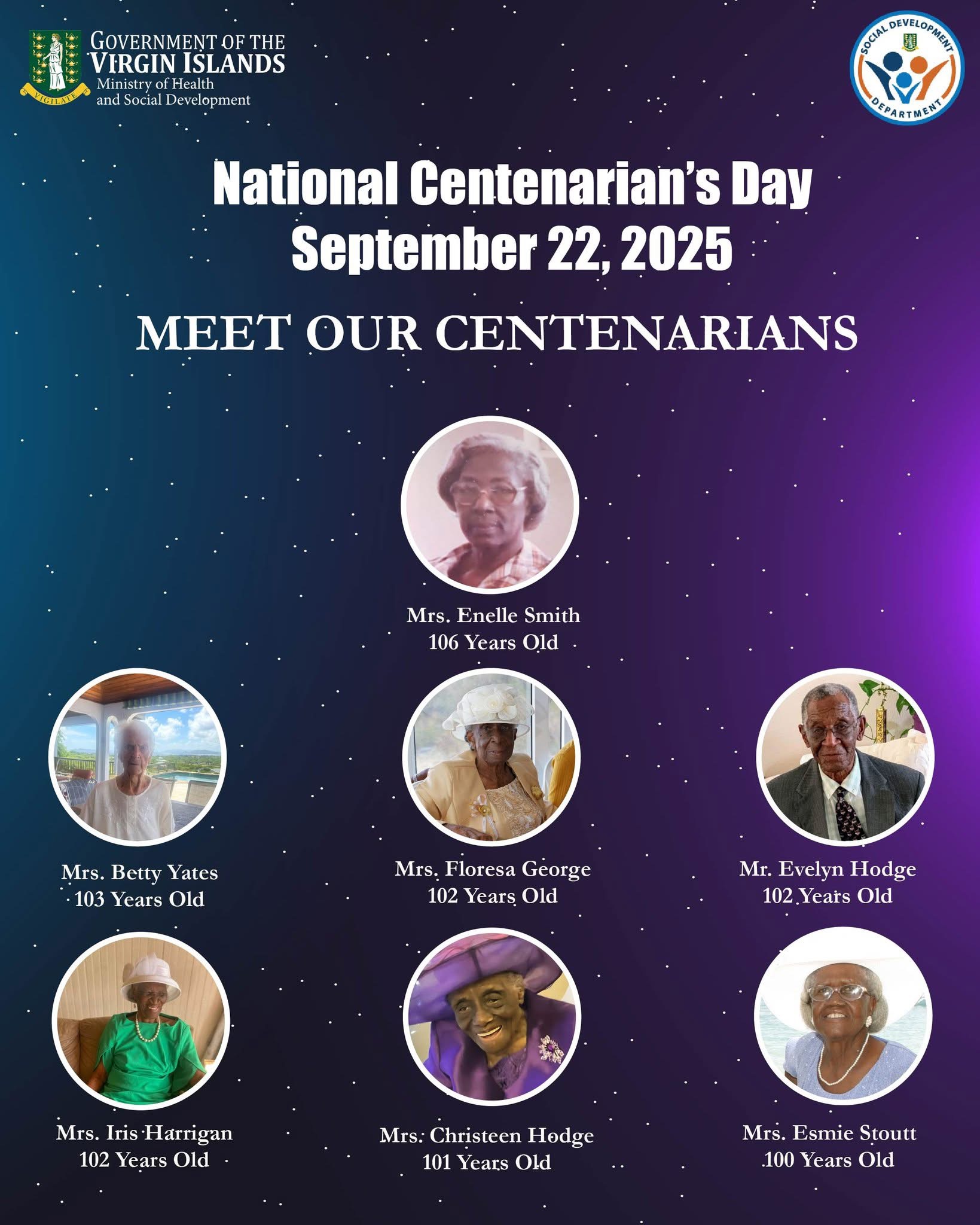 Seven Living VI Centenarians Celebrated on National Centenarian Day