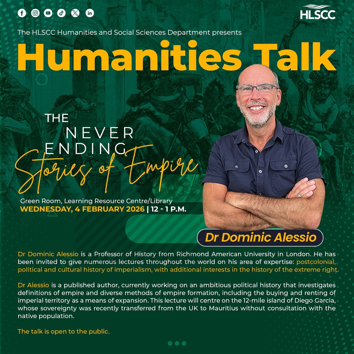 HLSCC Revives Humanities Talk Series Inviting Critical Dialogue To The Community