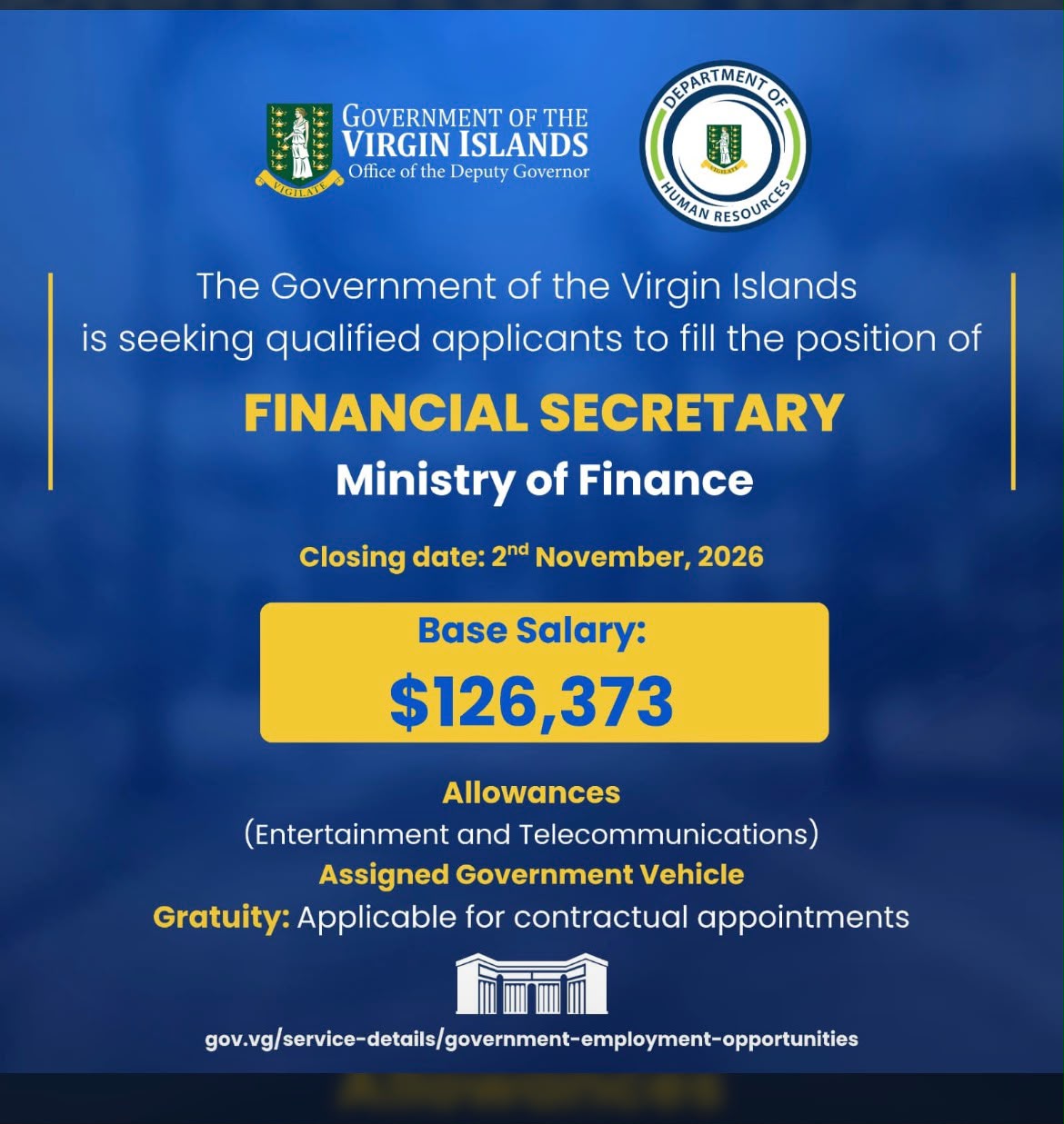 Government Advertises Financial Secretary Post as Jeremiah Frett Nears Departure