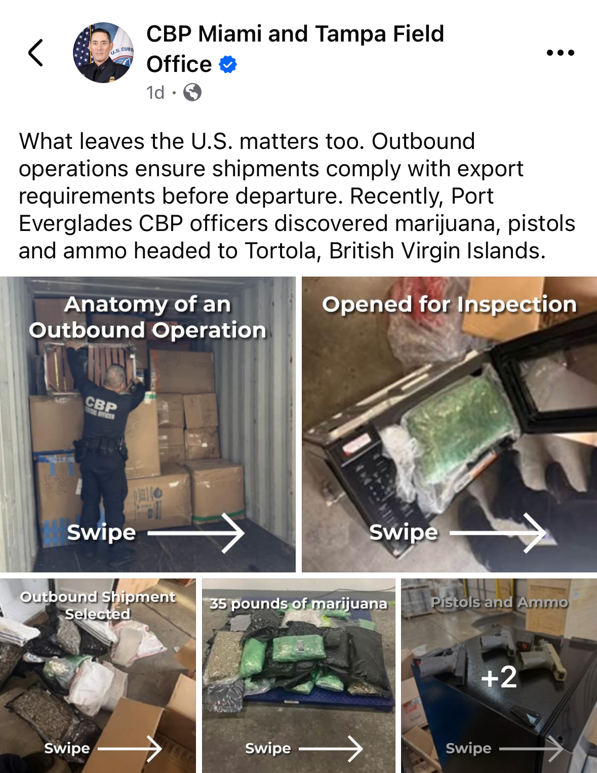 Illegal Shipment Bound for Tortola Intercepted as BVI Continues Battle Against Guns and Drugs