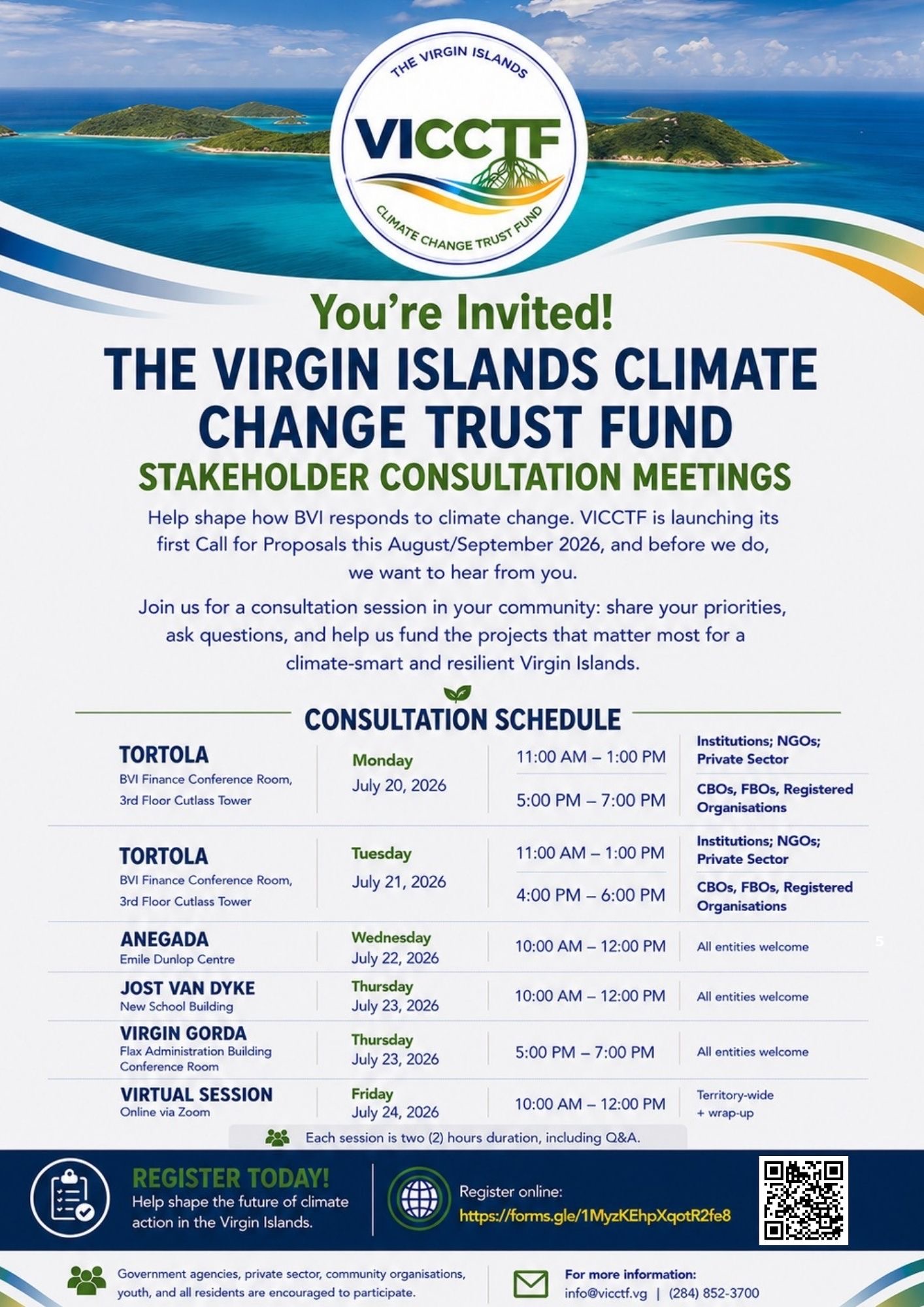 The Virgin Islands Climate Change Trust Fund To HoldTerritory-Wide Stakeholder Consultations
