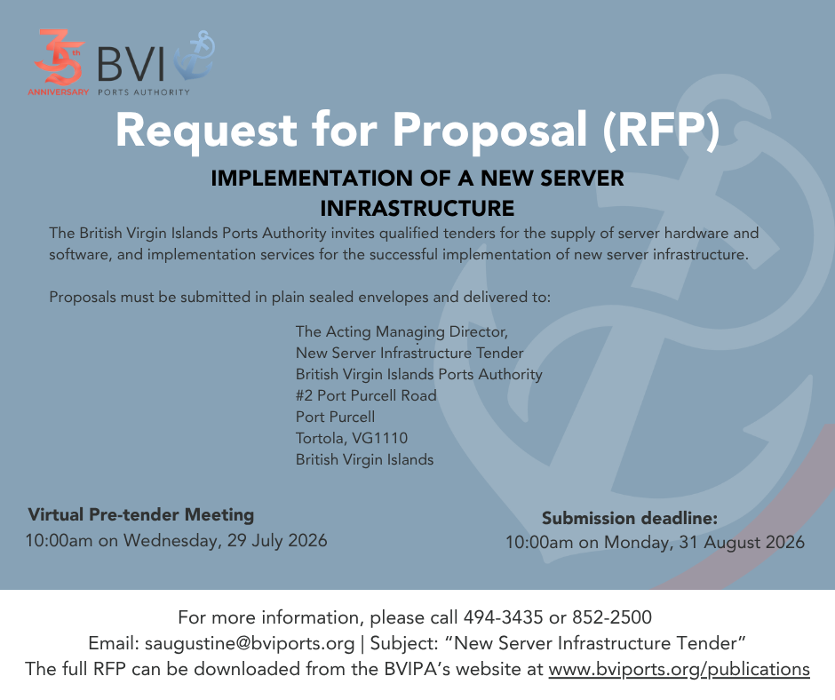 BVI Ports Authority Issues RFP for New Server Infrastructure Upgrade