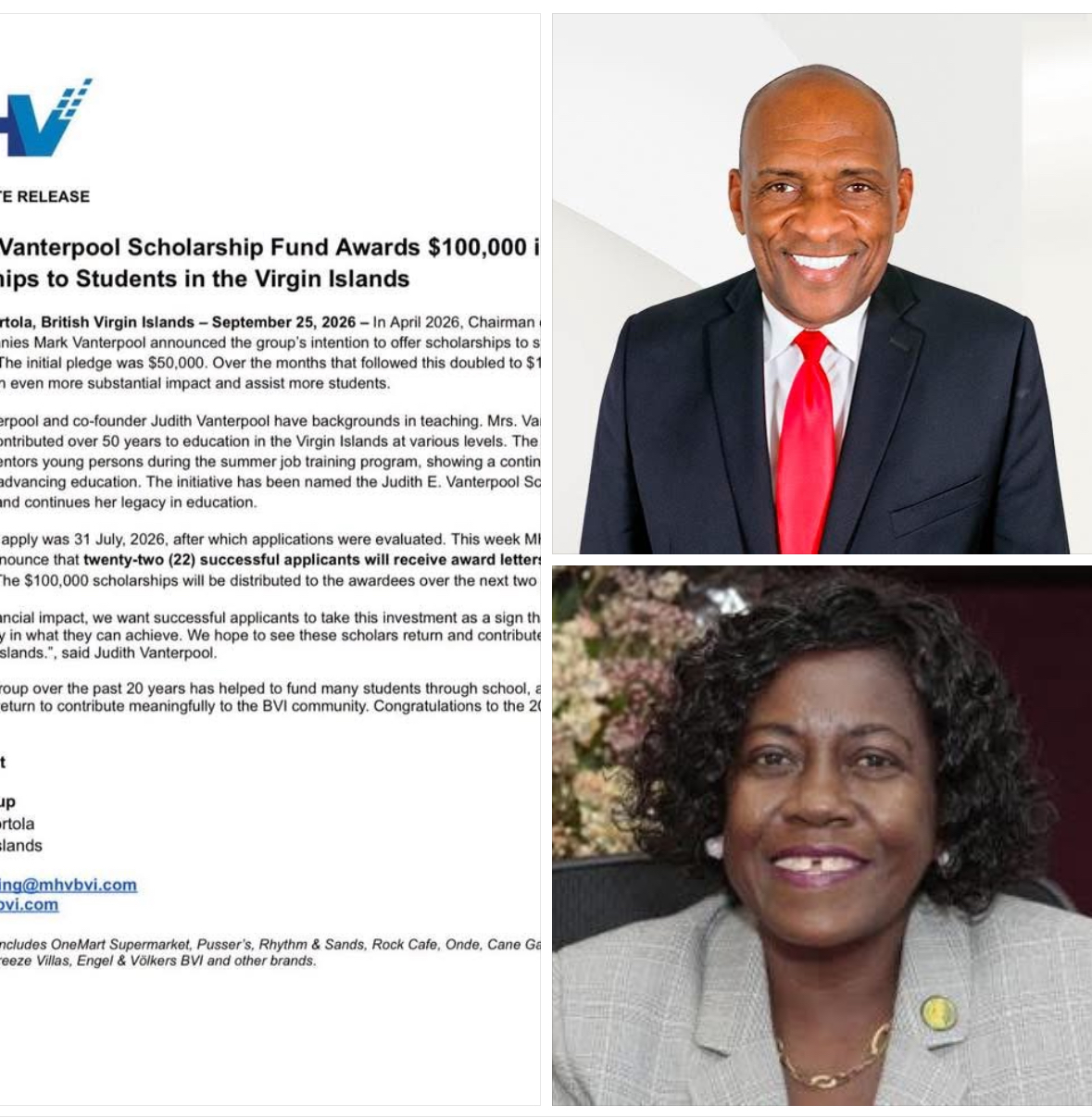 MHV BVI Group Awards $100,000 in Scholarships to 22 Virgin Islands Students