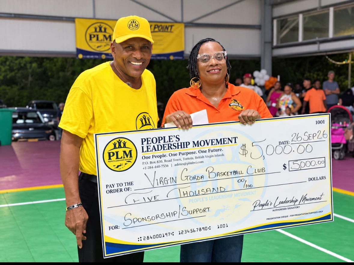 PLM Donates $5,000 to Virgin Gorda Basketball Club, Pledges Support for Youth and Sports